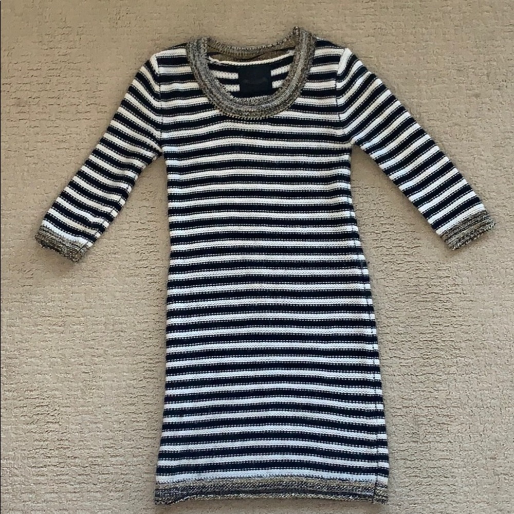 Primark striped sweater dress with metallic trim